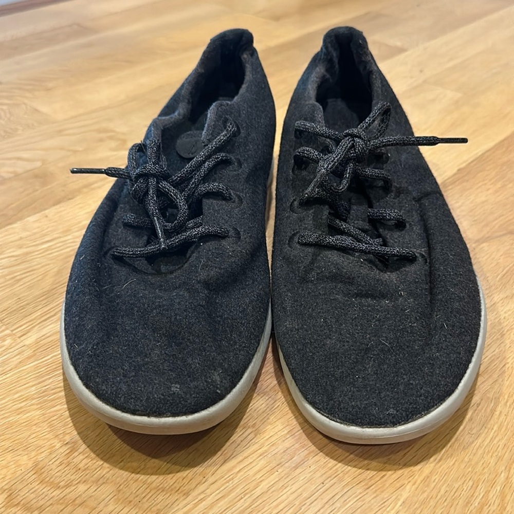 Allbirds Mens Wool Runners Shoes Black Sneakers Cream Sole Merino Wool